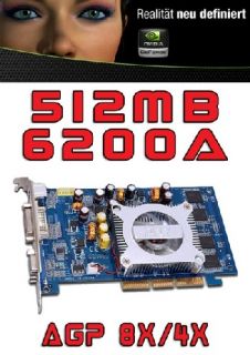 512MB GeForce 6200 nVidia Grafikkarte AGP 8x 4x 512 MB