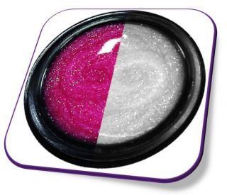 ml Thermo UV Farbgel, Pink Weiss Glitter,Temparaturwechsel Glitzer