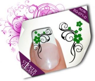 Nail Tattoo Sticker Ornament / Blüte   grün