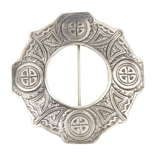 Celtic Knotwork Scottish Plaid Brooch / Pin  2 Finishes