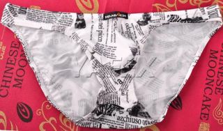 NEW Sexy Men Triangle Underwear Briefs Shorts/Bottom Newspaper print