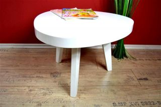 Designer Couchtisch Tisch hochglanz weiß Retro Lounge Beistelltisch