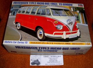 Oldi PKW Volkswagen Type 2 Micro Bus 1963 23 Window 124 Hasegawa Neu
