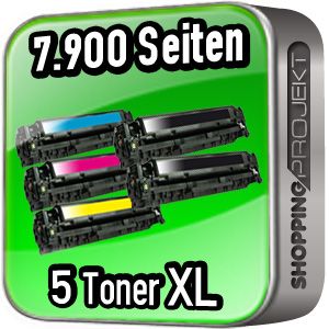 5x Tonerkartusche sColor XL Set zu HP Color Laserjet CP1514N CP 1514N