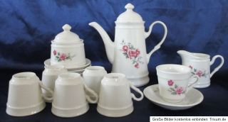 Teeservice Tee Service aus Porzellan Rosen Blüten Made in China für