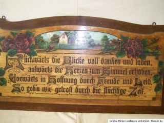 Altes Spruchbrett, Holzschild, Haussegen, Türschild mit Spruch