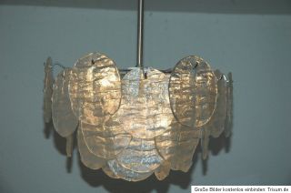 Lampe Kalmar Franken 60er 70er Jahre Deckenlampe Ice Glas Scheiben 60s