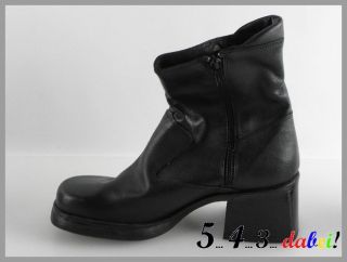 BUFFALO London Damenschuhe Schuhe Stiefel Stiefeletten schwarz Leder