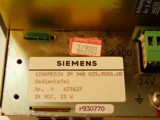 Siemens Sinumerik 3M 548 Bedientafel