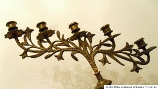Original fünfarmiger Kerzenhalter Barock Antik Leuchter Messing Deko