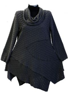 Lagenlook Kleid Long  Tunika dress tunic Viskose grau Gr. L NEU *566
