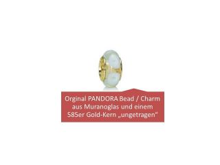 Original PANDORA BEAD Murano Element mit 14kt (585) Gold Charm