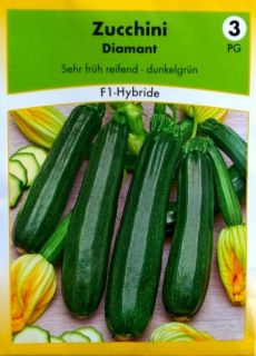 Zucchini Diamant   F1 Hybride   sehr früh reifend   Gemüse Kürbis