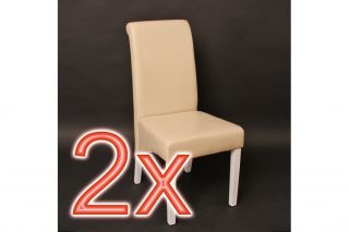 2x Esszimmerstuhl Lehnstuhl Stuhl M37, schwarz, rot, braun, creme