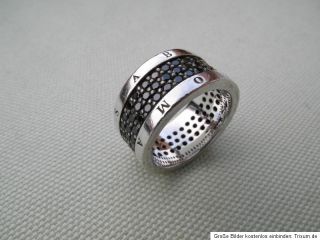 Thomas Sabo Silber   Ring,,925 gepunzt + gemarkt,,mit schwarze Steine