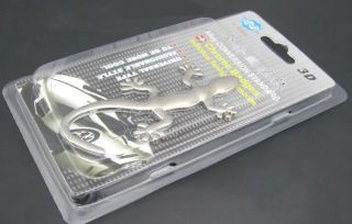 Auto Aufkleber Chrom Emblem Gecko Salamander Silber 3D