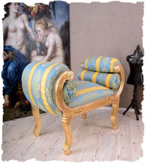 Königliches Barock Sofa Recamiere im Vintage Stil Gold