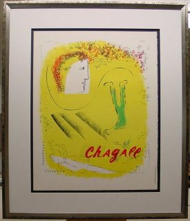 Marc Chagall Originallithographie M 602 Yellow Background