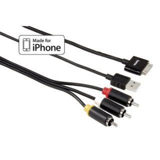 Hama TV Kabel AV Kabel + USB RCA Video Kabel für Apple iPhone 4S 4