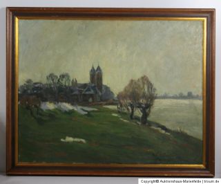 Ölgemälde Carl Ferdinand Cürten (1897 1945) Kaiserswerth am Rhein