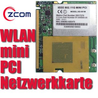 WLAN Netzwerkkarte Z Com XG 601 mini PCI 802.11b/g