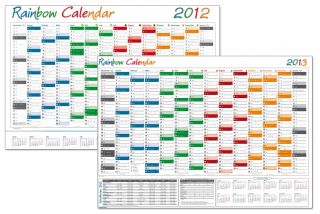 Rainbow Home Wandkalender 2012 + 2013 Set   gefaltet