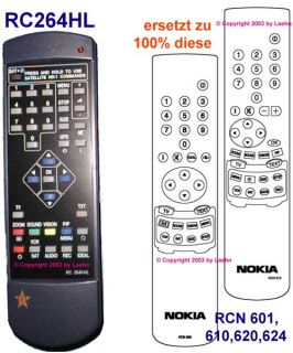 Nokia RCN 600   RCN 624 Ersatz Fernbedienung NEU RCF632