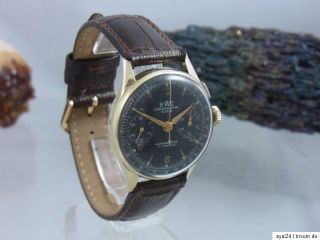 BWC CHRONOGRAPH SUISSE 585 / 14 GOLD ANTIMAGNETIC LEMANIA cal. 51