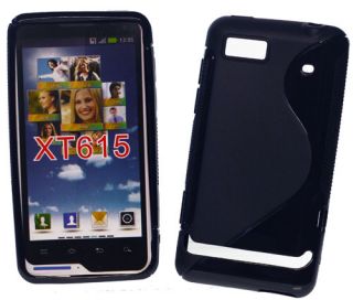 Softskin Case Design: Welle schwarz für Motorola XT615 Motoluxe