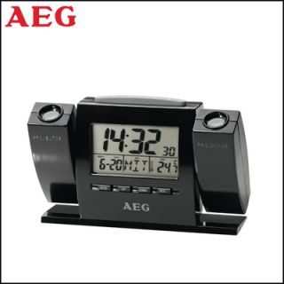 AEG FU 4002 P schwarz Funkuhr Funkwecker Projektionsuhr Wecker Uhr