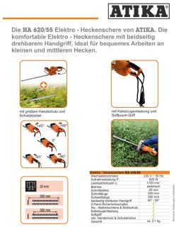 ATIKA elektrische Heckenschere HA 620/55 HA620/55 4004265009927