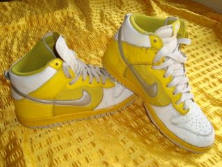 Nike Air Dunk hi Sneaker Schuhe gr.41 weiß gelb force vintage