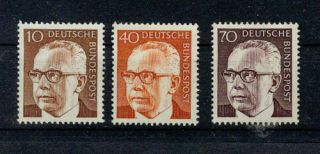 BRD Briefmarken 1970 Heinemann Mi 636, 639, 641