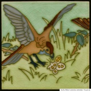 Jugendstil Fliesen mit Vögeln   3 Art Nouveau tiles birds   carreau