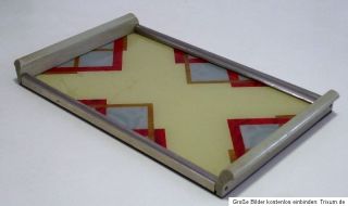 Art Deco Tablett geometrisches abstraktes Spritzdekor Tablett