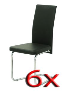 6x Konferenzstuhl Freischwinger Stuhl creme, braun