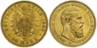 B776 J.248 Preussen 20 Mark 1888 Friedrich Gold
