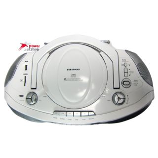 Tevion RCD 25310 Weiss CD Kassette Radiorecorder mit USB/SD Radio
