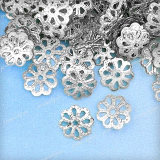 ca.675 Metallfarbe Perlen Spacer Kappe Blumen Beads Großhandel 1.5x6