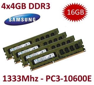 4x 4GB 16GB DDR3 1333Mhz ECC für Dell PowerEdge T110 II PC3 10600E