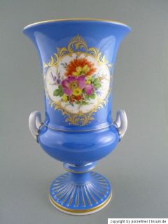 Meissen Vase H.24,5cm Blumen Bukett hellblau glasiert TOP 1.Wahl