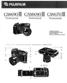 Fuji GW690 III, GSW690 III, GW670 III Instructions