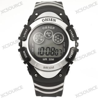 30M WASSERDICHT LED Digital Quarzuhr LCD Herren Silikon Armband Uhr