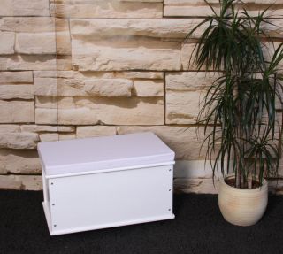 Wäschetruhe Wäschebox aus Holz, Länge=65 cm, natur oder weiß