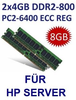 2x 4GB  8GB DDR2 RAM Speicher HP PART# 497767 B21