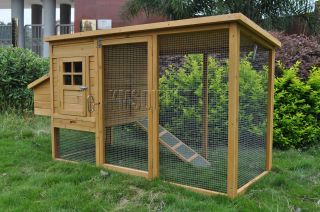 Wooden Chicken Coop Poultry House Hen Ark with Run