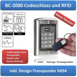 Transponder Codeschloss, RFID 125khz, Sebury BC 2000 + K694
