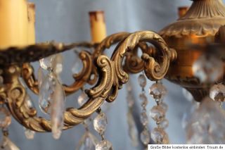 Antiker Wiener Kristall Kronleuchter Lampe Jugendstil Messing Luxus um