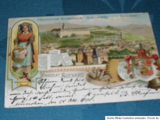 Alte Postkarte, Litho, Chocolat Suchard, Reklame, Schwarzburg