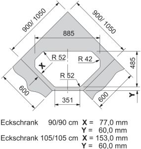 Artikel Franke Eckspüle Euroform EFG 682 E graphit EFG682E   Rufen